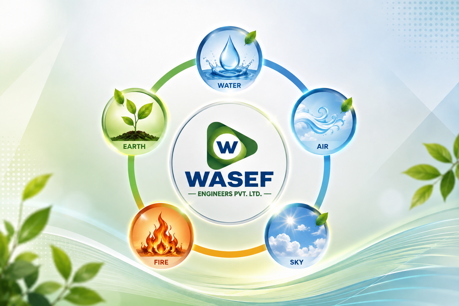 WASEF Panch-Tatva quality philosophy representing Water, Air, Sky, Earth and Fire