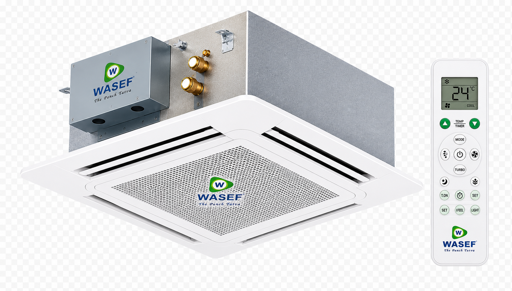 Hydronic Four-Way Cassette Unit for Open Offices