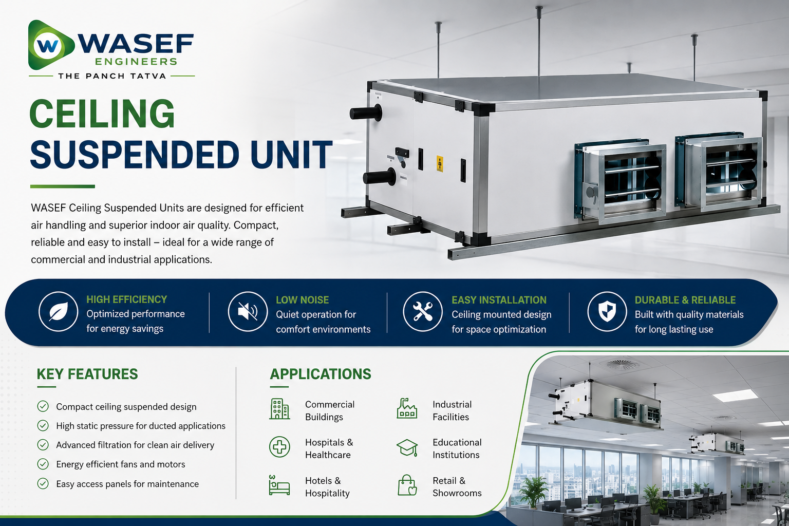 Ceiling Suspended Unit for Schools